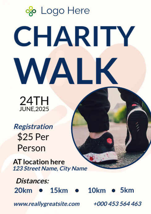 Community Walk Visual charity walk poster template | PosterMyWall