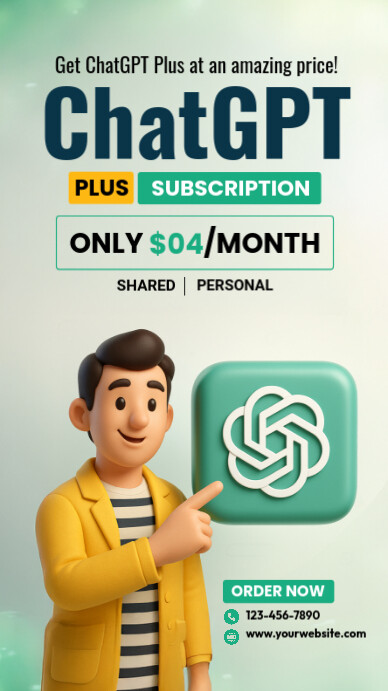 ChatGPT Subscription Instagram Story template