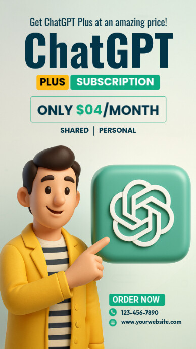 ChatGPT Subscription Selling Ad Template Instagram Story