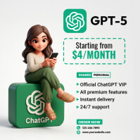 สีขาว ChatGPT Subscription Square Template