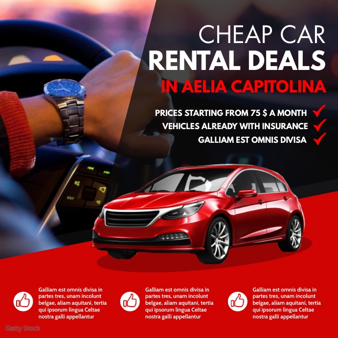 Cheap car rental deals advertisement instagra Instagram-Beitrag template