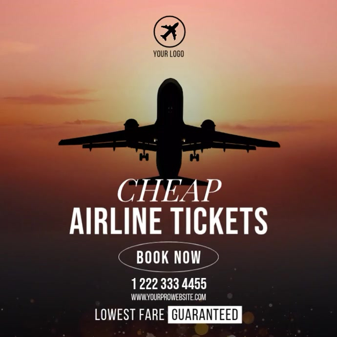 Cheap Flights Video Ad Template | PosterMyWall