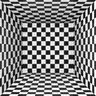 Checkered room optical illusion Instagram Post template