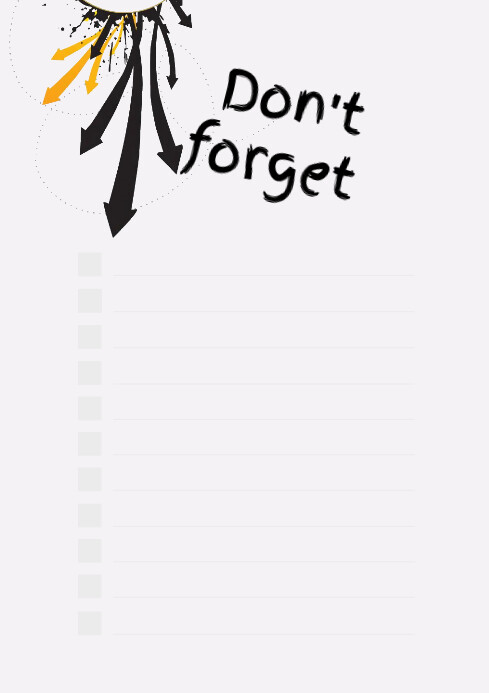 Checklist_don't forget list Template | PosterMyWall