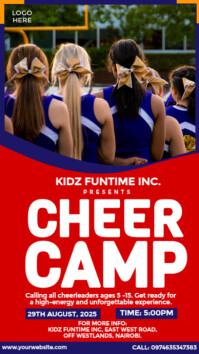 Cheer Camp Design เรื่องราวบน Instagram template