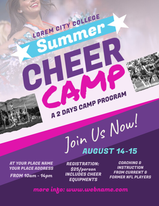 Cheer Camp Flyer Template PosterMyWall