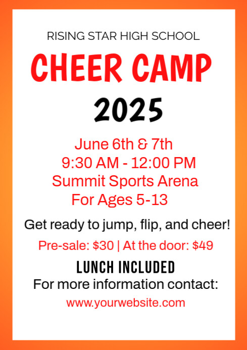 Cheer Camp Post A4 template