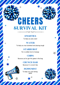 Cheer Survival Kit editable template A6