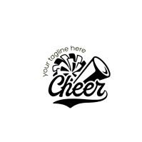 Cheer Team/megaphone And Pom Pom/positive Vibes/happiness/motivation/uplift/friendly Typography Logo template