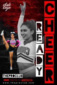Cheer tryout invitation Poster template