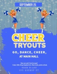 Cheer tryouts announcement poster design Flyer (US-Letter) template