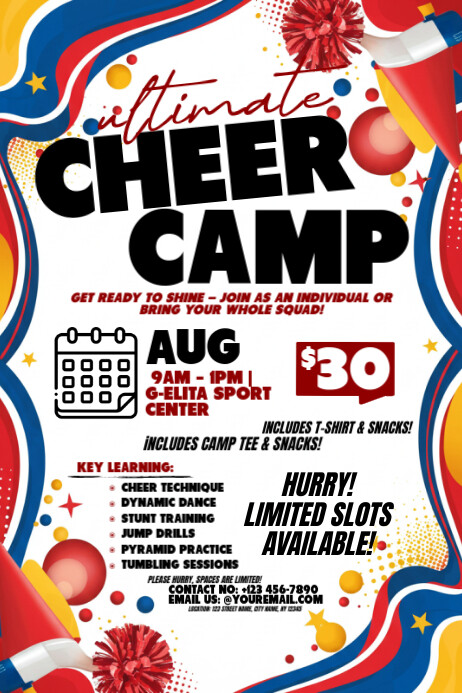 Cheer. Shine. Repeat: Cheer Camp Plakkaat template