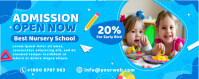 Cheerful Blue School/College/Nursery Admission Banner Bannière Twitch template