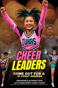 Cheerleader auditions poster Plakat template