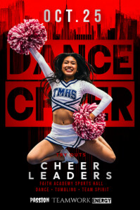 Cheerleader auditions poster Affiche template