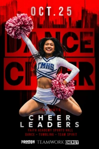 Cheerleader auditions poster 海报 template
