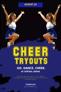 Cheerleader Tryouts Flyer Template Poster