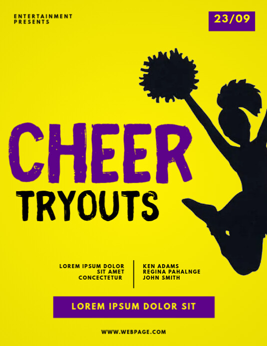 Copy of Cheerleader Tryouts Flyer Template PosterMyWall
