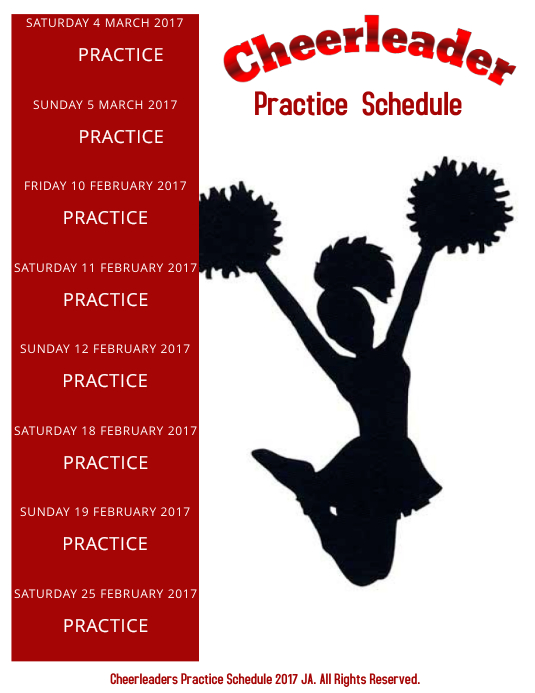 Cheerleaders Schedule Template PosterMyWall Cheerleaders Schedule Template PosterMyWall