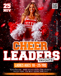 Cheerleaders Tryouts Nfl Cheerleading Auditions Recruitment Cheer Girls Ladies Invite Flyer Template Instagram Portrait