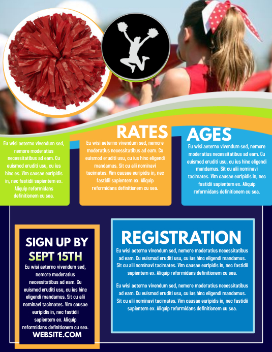 Cheerleading template PosterMyWall