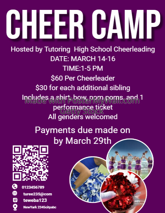 Cheerleading flyers Pamflet (VSA Brief) template