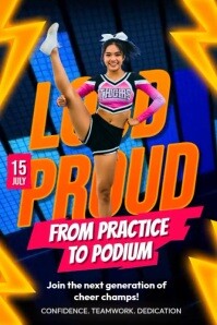 Cheerleading team tryouts Poster template
