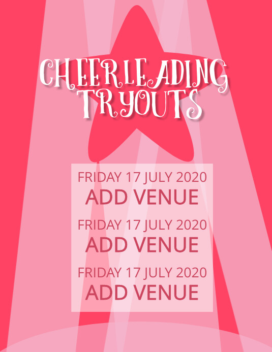 Cheerleading tryout flyer Template PosterMyWall