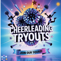 Blå Cheerleading Tryouts Instagram Plasing Template