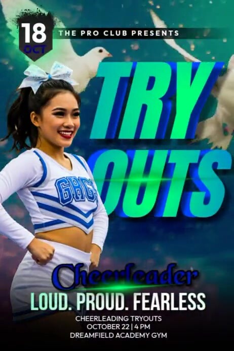 Cheerleading tryouts Poster template