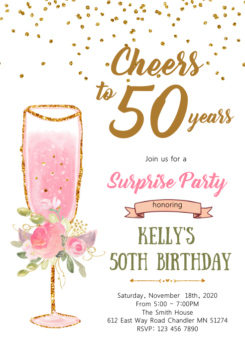 Cheers champagne invitation Template PosterMyWall Cheers champagne invitation Template PosterMyWall