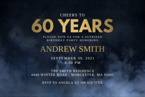 Cheers To The 60 Years Birthday Invitation Etiqueta template