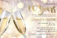 Cheers To The 60 Years Birthday Invitation Label template