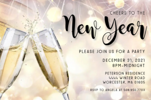 Cheers To The New Year Invitation Tatak template