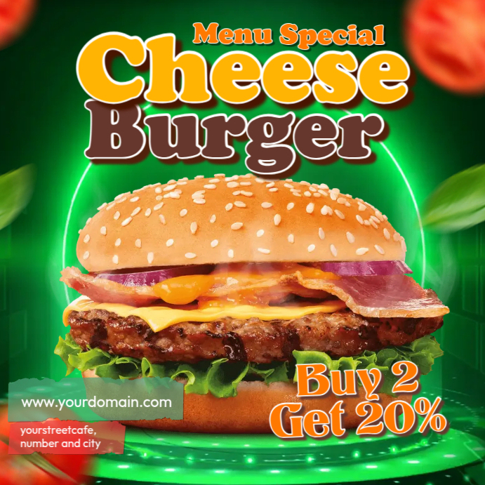 Chees Burger Template | PosterMyWall