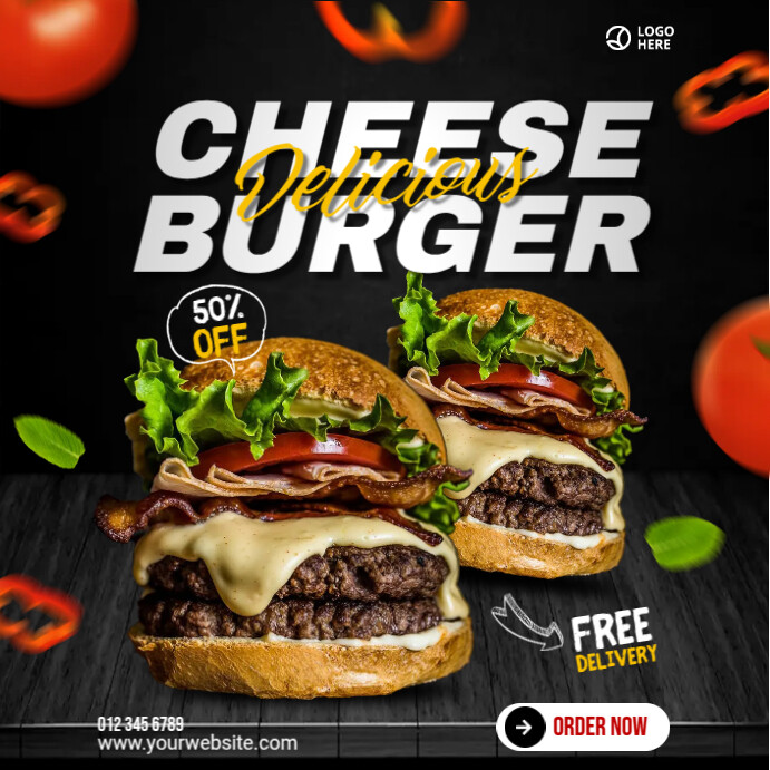 Cheese Burger Menu Template PosterMyWall