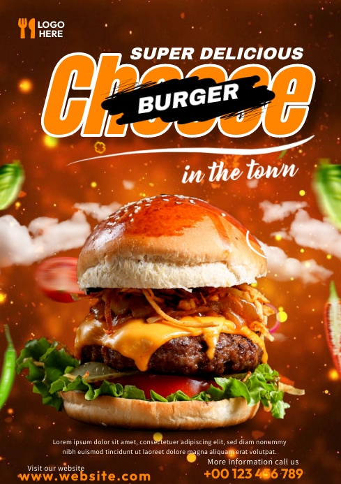 Cheese Burger Menu Template | PosterMyWall