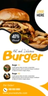 Cheese Burger Menu Flyer Cartel enrollable de 3 × 6 pulg. template
