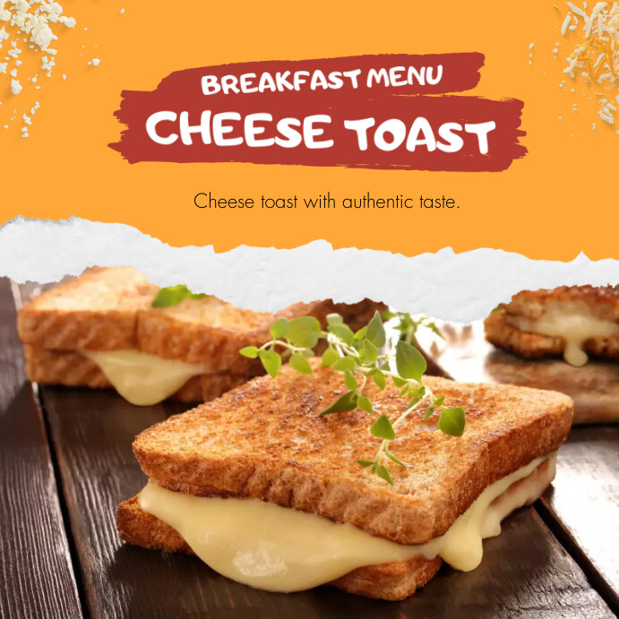 cheese toast restaurant flyers Template PosterMyWall