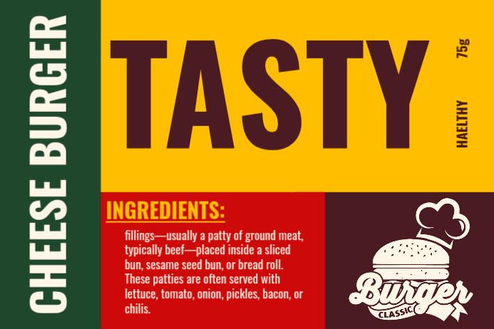 Cheeseburger Label Template | PosterMyWall