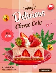 Rose Cheesecake Promotion ใบปลิว Template