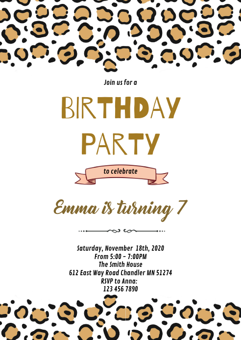 Modele Invitation Anniversaire Theme Guepard Postermywall Modele Invitation Anniversaire Theme Guepard Postermywall