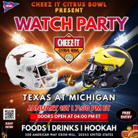 Cheez-it Citrus Bowl 2025: Texas Longhorns Vs Michigan Wolverines Watch Party Template Instagram Pos