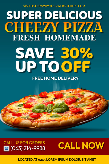 CHEEZY PIZZA Poster template
