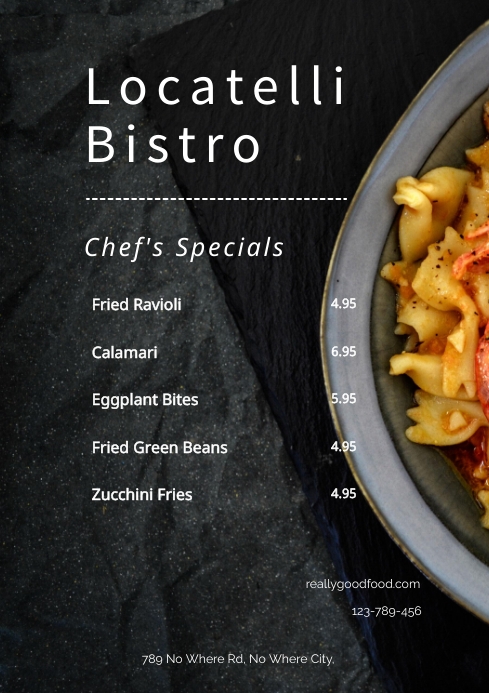 Copy of Chef's Specials Menu | PosterMyWall