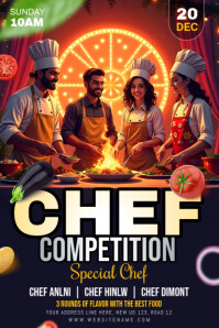 White Chef Competition A4 Template | PosterMyWall