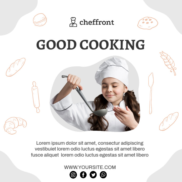 Chef Cooking Cook Kitchen Flyer Poster Instagram Post Template ...