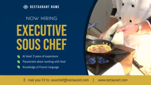 Chef Hiring Facebook Cover Video Facebook-covervideo (16:9) template
