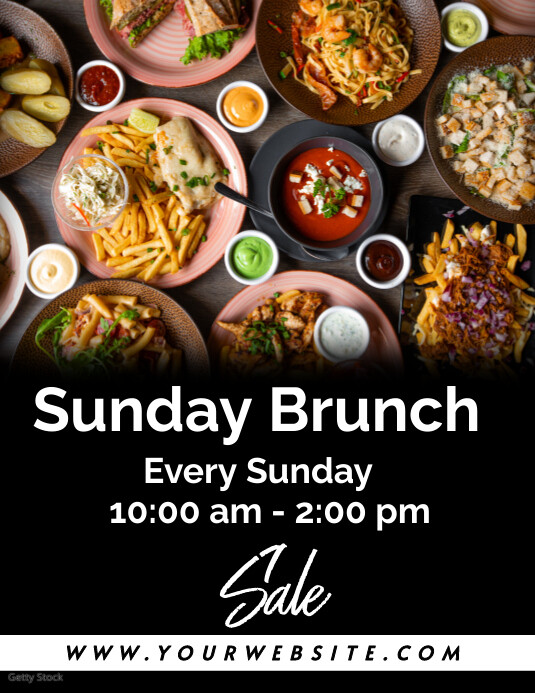 Sunday Brunch restaurant Flyer (format US Letter) template