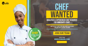 Brown Chef Recruitment Obraz udostępniany na Facebooku Template